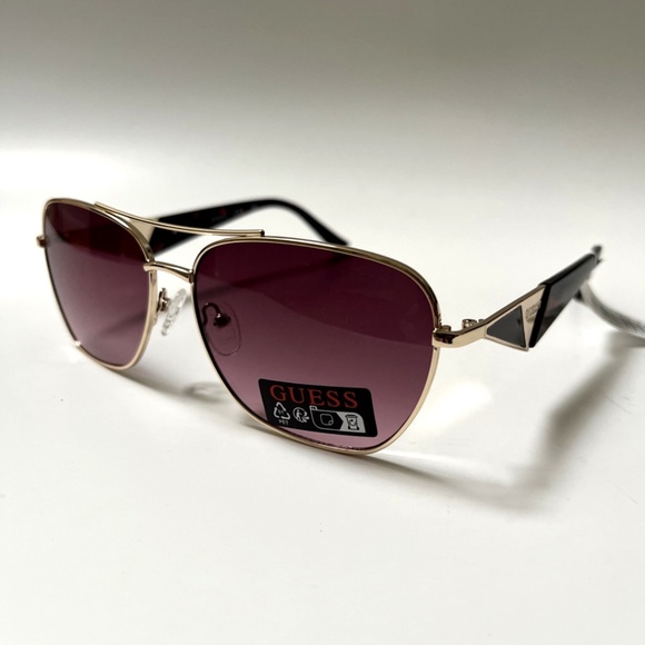 New GUESS Double Bridge Aviator Sunglasses GO00081 Tortoise Shell Brown Gold main image 6
